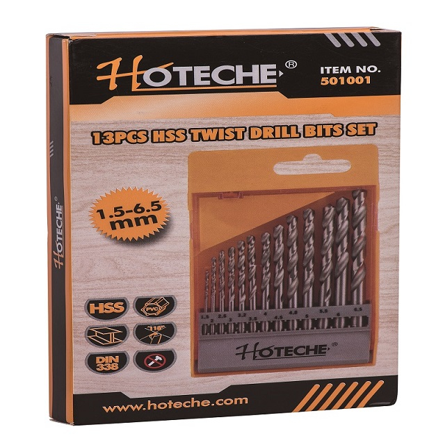 Juego de brocas helicoidales HSS de 13 piezas （Mertic）