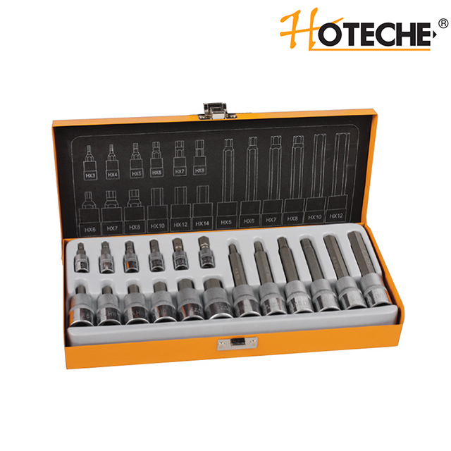18 piezas 1/4 "y 1/2 " Dr. Juego de llaves de vaso TORX